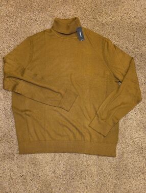 Express Men's Turtleneck Sweater in Olive Brown